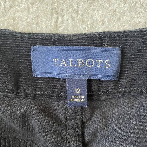 Talbots Pants Womens 12 Black Corduroy Signature Stretch Casual Office Fall - Picture 4 of 12